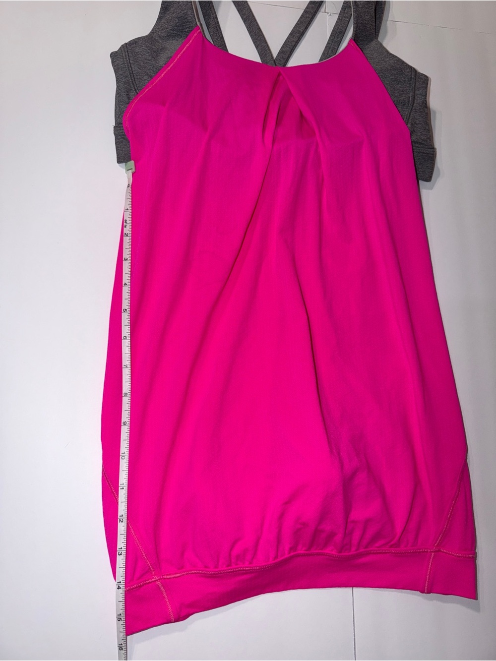 Lululemon Bright Pink Athletic Tank with Grey Strappy Back - Picture 6 of 7